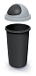 Odpadkový koš COMPACTA R Roller - objem: 50 l, barva: recykl. černá se světle šedým víkem