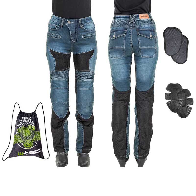 Dámské moto jeansy W-TEC Bolftyna Barva modro-černá, Velikost S