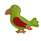 Akinu hračka ptáček PREMIUM kůže zelený 22cm