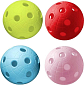Florbalový míček UNIHOC barevný - červená