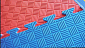 TATAMI - TAEKWONDO  PUZZLE podložka oboustranná 100x100x3 cm - červená/modrá