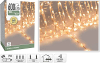 HOMESTYLING Vánoční světelný řetěz teplá bílá 600 LED / 18 m KO-AX9621620