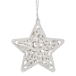 Vianočné ozdoby - Hviezdy s trblietkami biele, 8cm, súprava 2ks