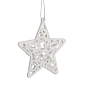 Vianočné ozdoby - Hviezdy s trblietkami biele, 8cm, súprava 2ks