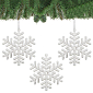 Vianočné ozdoby - Vločky s trblietkami biele, 10cm, sada 3ks