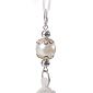 Vianočná ozdoba - Vločka s perlou a trblietkami biela, 17cm