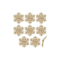 Vianočné ozdoby - Snehové vločky s trblietkami 8cm, zlaté, sada 8ks