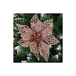 Vianočná hviezda s klipom 14x13 cm ružová