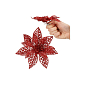 Vianočná hviezda s klipom 14x13 cm červená