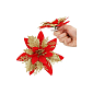 Vianočná hviezda s klipom 13x13 cm zlato-červená