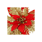 Vánoční hvězda s klipem 13x13 cm zlato-červená