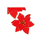 Vianočná hviezda s klipom 13x13 cm červená