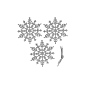 Vianočné ozdoby - Snehové vločky s trblietkami 12cm, strieborné, sada 3ks