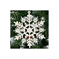 Vianočné ozdoby - Snehové vločky s trblietkami 10cm, biele, sada 3ks