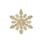 Vianočná ozdoba - Snehová vločka s trblietkami 30cm, zlatá
