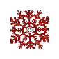 Vianočné ozdoby - Snehové vločky s kryštálom 12cm, červené, súprava 2ks