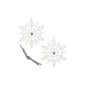 Vánoční ozdoby - Sněhové vločky s krystalem 12cm, bílé, sada 2ks