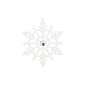 Vianočné ozdoby - Snehové vločky s kryštálom 12cm, biele, súprava 2ks