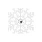 Vianočné ozdoby - Snehové vločky s kryštálom 12cm, biele, súprava 2ks