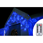 LED kvaple - 14,5m, 300LED, 8 funkcií, ovládač, IP44, modrá