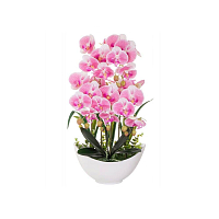 Umělá Orchidej s květy 60 cm bílo-růžová, 25 květů