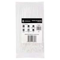 Plastové stahovací pásky 200x4,8 mm, 100ks, bílé SPRINGOS SA0008