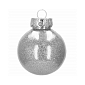 Vánoční baňky stříbrné s výplní mix - 6 cm, sada 30ks