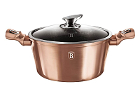 BERLINGERHAUS Kastrol s mramorovým povrchem a poklicí 24 cm Rosegold Metallic Line BH-1515