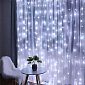 LED Nano světelný závěs - 2x2m, 200LED, 8 funkcí, ovladač, USB, IP44, studená bílá