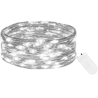 LED řetěz Nano - 1m, 10LED, 2xCR2032, studená bílá