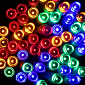 LED světelný řetěz - 5m, 50LED, 8 funkcí, časovač, 3xAA, IP44, multicolor