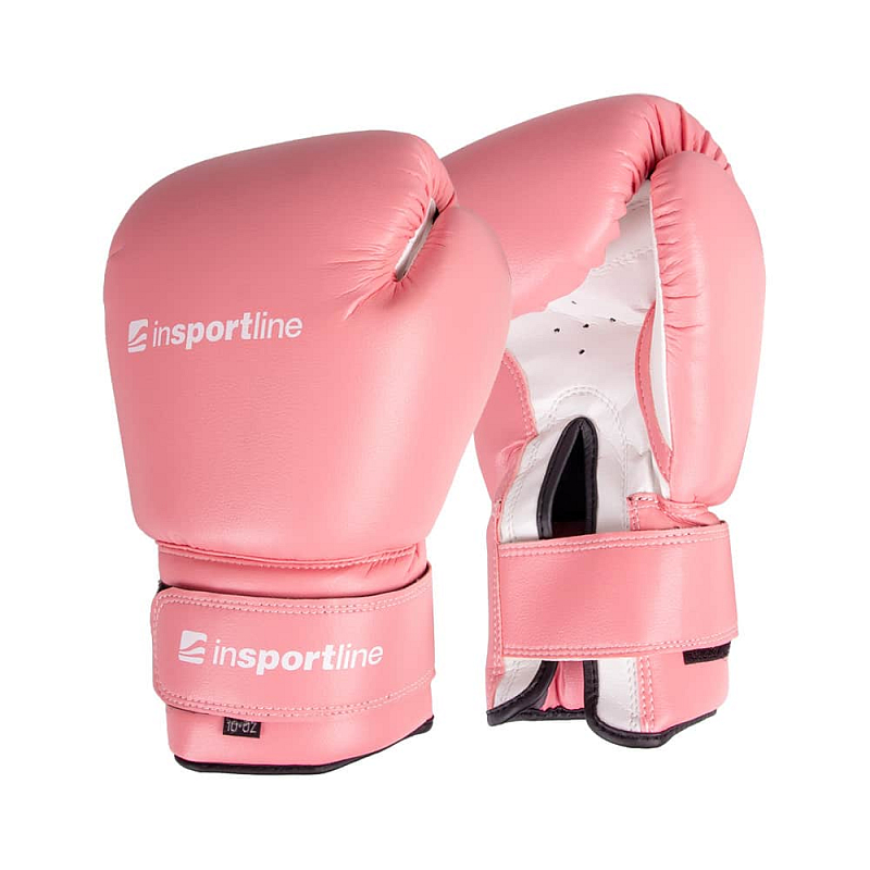 Boxerské rukavice inSPORTline Ravna Barva růžovo-bílá, Velikost 8oz