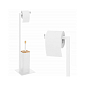 Držák na toaletní papír s WC štětkou SPRINGOS TB0012 bílý/bambus