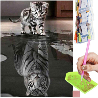 Diamantové malování 40x30 cm, Kočka a tygr Springos ART