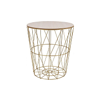 Konferenční stolek 40x45 cm, zlatý/šedý dub SPRINGOS RINO