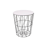 Konferenční stolek 40x45 cm, černý/bílý SPRINGOS RINO