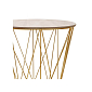 Konferenční stolek 39x40 cm, zlatý/šedý dub SPRINGOS RINO
