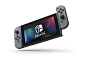 Nintendo Switch console with grey Joy-Con