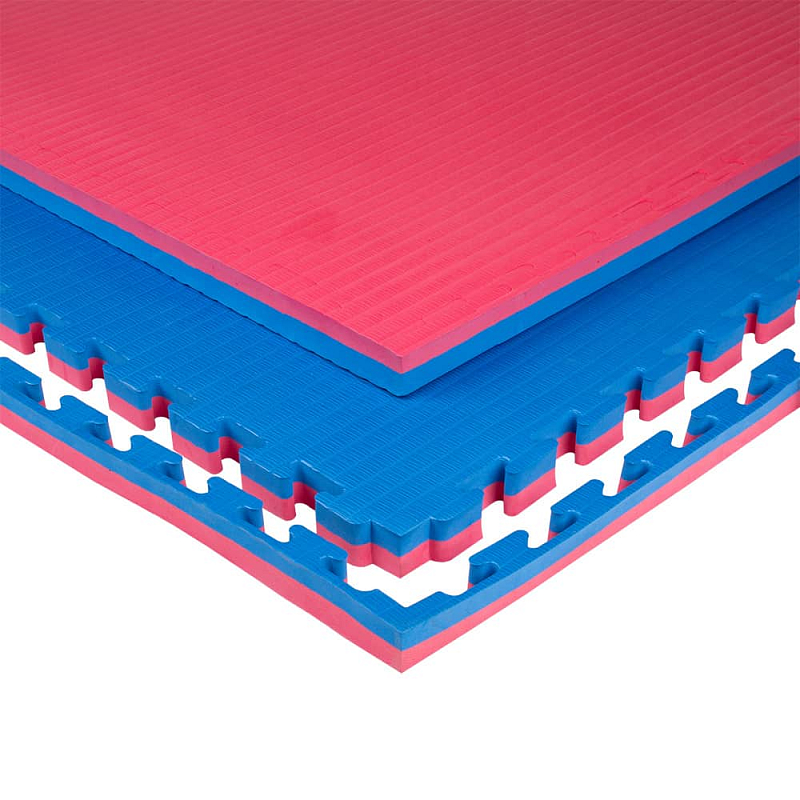 Puzzle tatami podložka inSPORTline Malmeida 100x100x4 cm Barva červeno-modrá