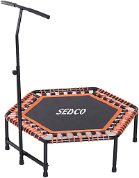 Trampolína SEDCO fitness s madlem HEXAGON 122 cm - Oranžová