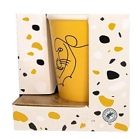 EXCELLENT HOUSEWARE Hrnek v dárkovém balení žlutý KO-ABM200190zlut