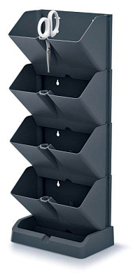 Květináče vertikální s nůžkami na bylinky MINI GARDEN - barva: antracit