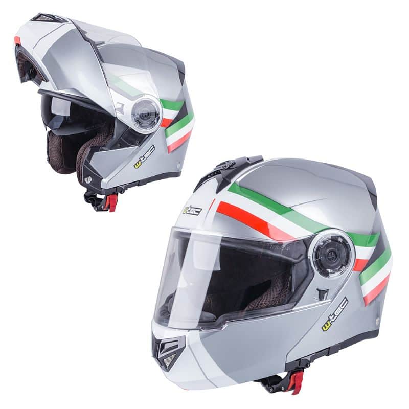 Výklopná moto helma W-TEC Vexamo Barva černo-zelená, Velikost XS (53-54)