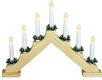 HOMESTYLING Vánoční dekorace LED svícen 7 svíček na baterie přírodní KO-AX8000180