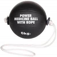 Power gumový medicinální míč s lanem