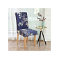 Potah na židli elastický, modrý s květy SPRINGOS SPANDEX