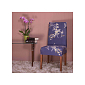 Potah na židli elastický, modrý s květy SPRINGOS SPANDEX