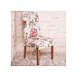 Potah na židli elastický, béžový s květy SPRINGOS SPANDEX