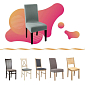 Poťah na stoličku elastický, čierno-biely, abstrakt SPRINGOS SPANDEX