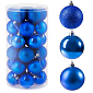 Vánoční baňky modré mix - 6cm, sada 30ks - 2.jakost